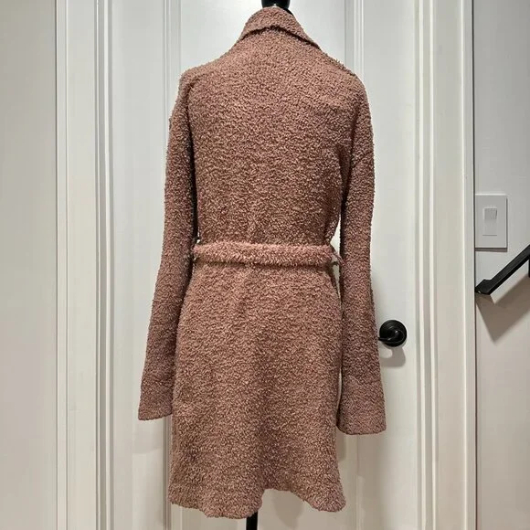 SKIMS Tan Brown Cozy Knit Boucle Short Robe with Belt Size Small/Medium
